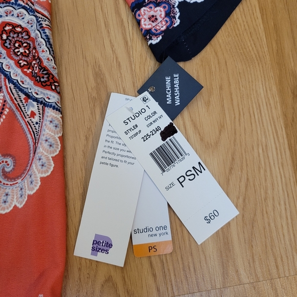 NWT Studio One New York Paisly Print Long Sleeve Knee-Length Dress - Picture 7 of 7